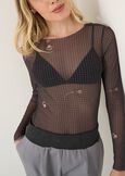 Silvia printed mesh t-shirt NERO BLACK Woman image number 3