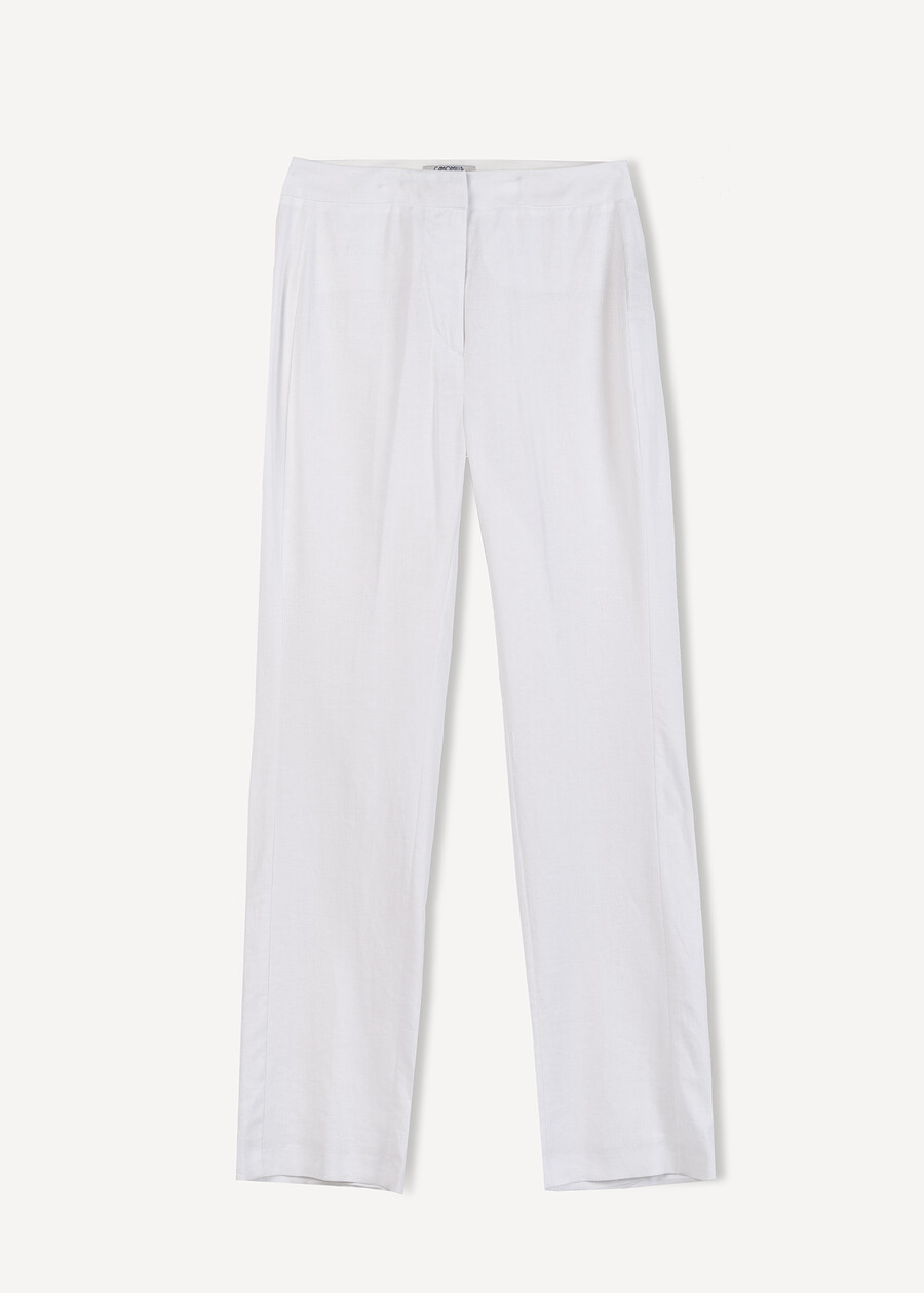 Giorgia-O linen blend trousers BLUROSABIANCO WHITEROSA FUCSIA Woman , image number 6