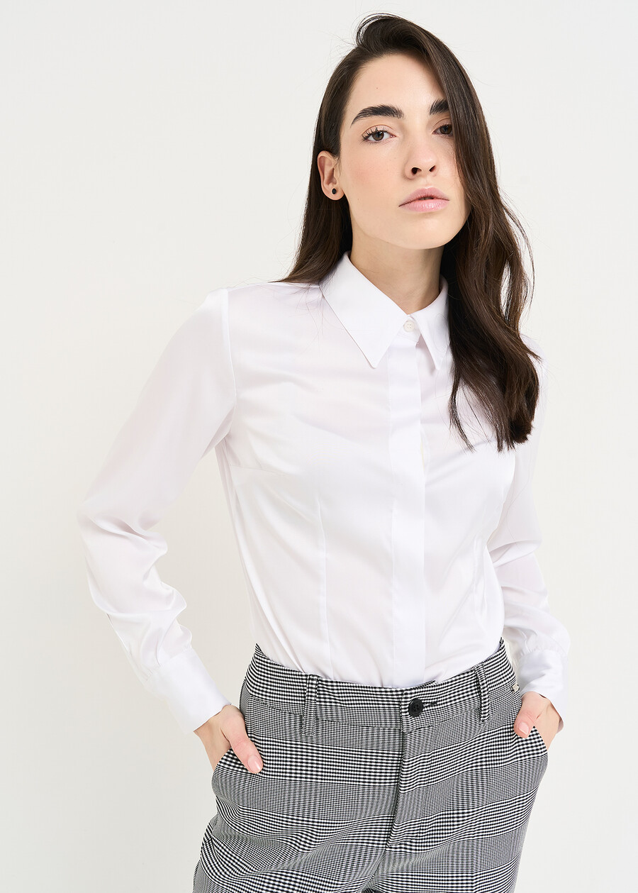 Alessia-F satin shirt BIANCO WHITE Woman , image number 1