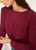 Mabel round-neck sweater ROSSO BORDEAUXCELESTE POLVERE Woman image number 3