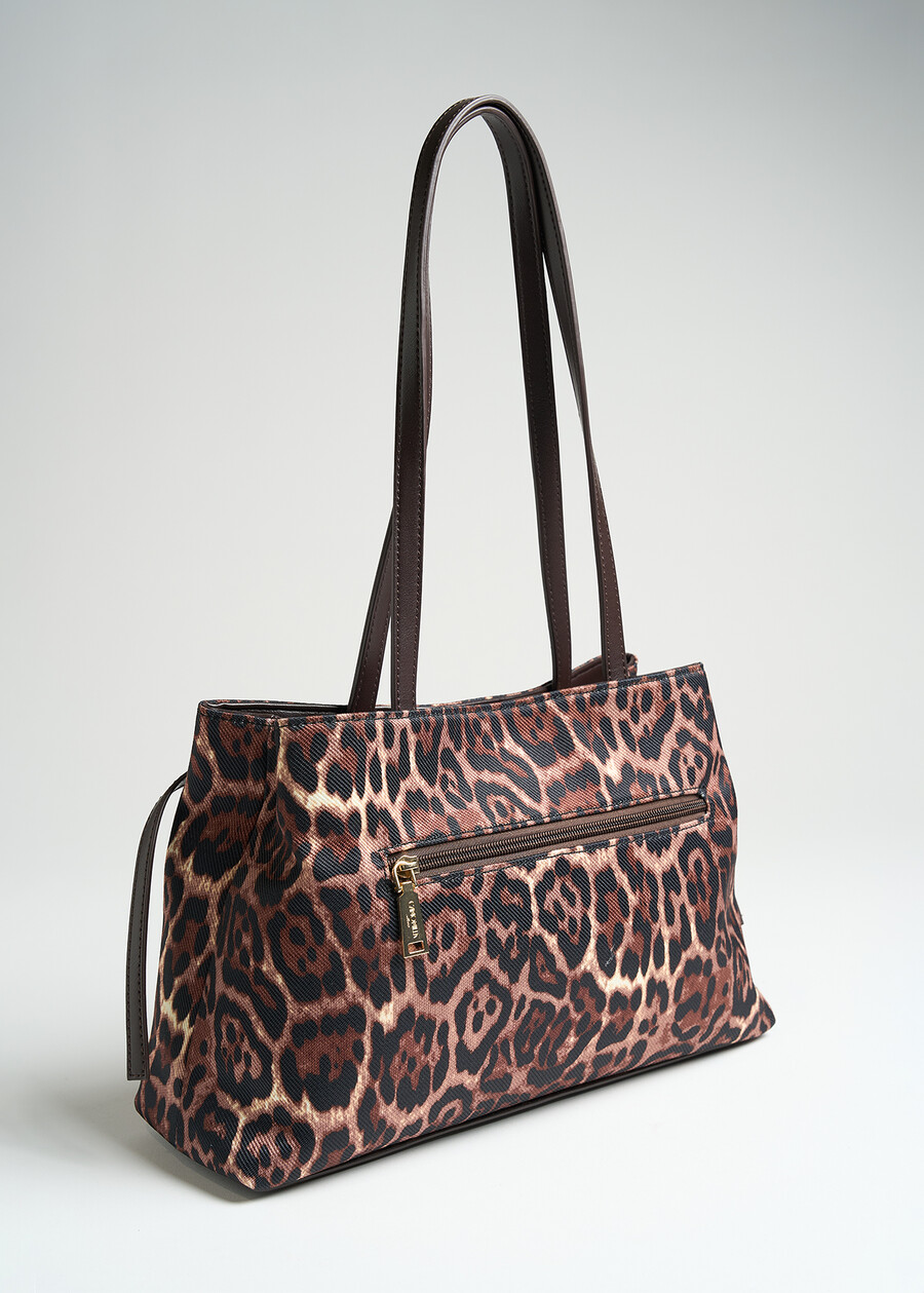 Bahla animal print shopping bag MARRONE Woman , image number 3