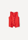 Glory linen blend waistcoat top ROSSO Woman image number 5