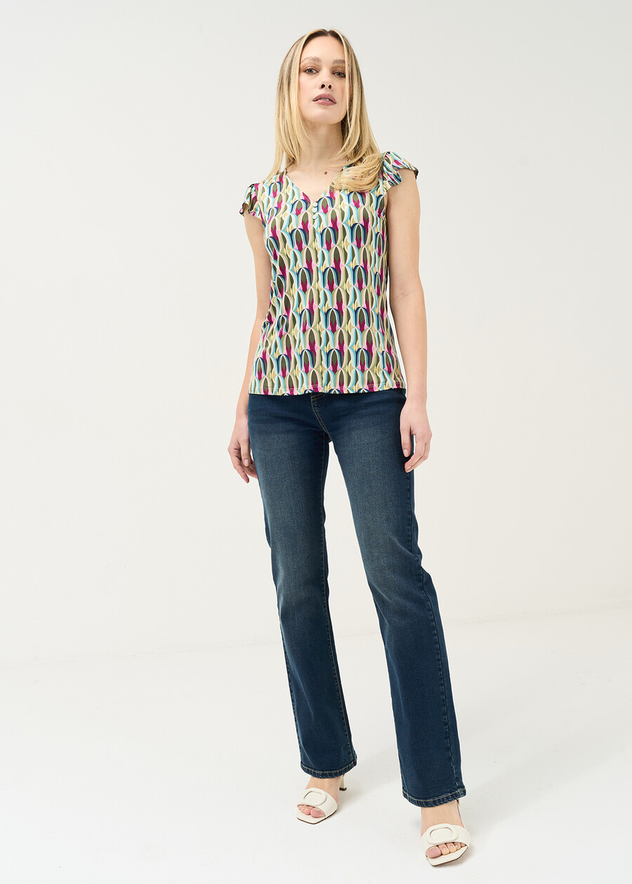 Cindy flare jeans with slit DENIM DARK DENIMDENIM MEDIUM DENIM Woman , image number 1