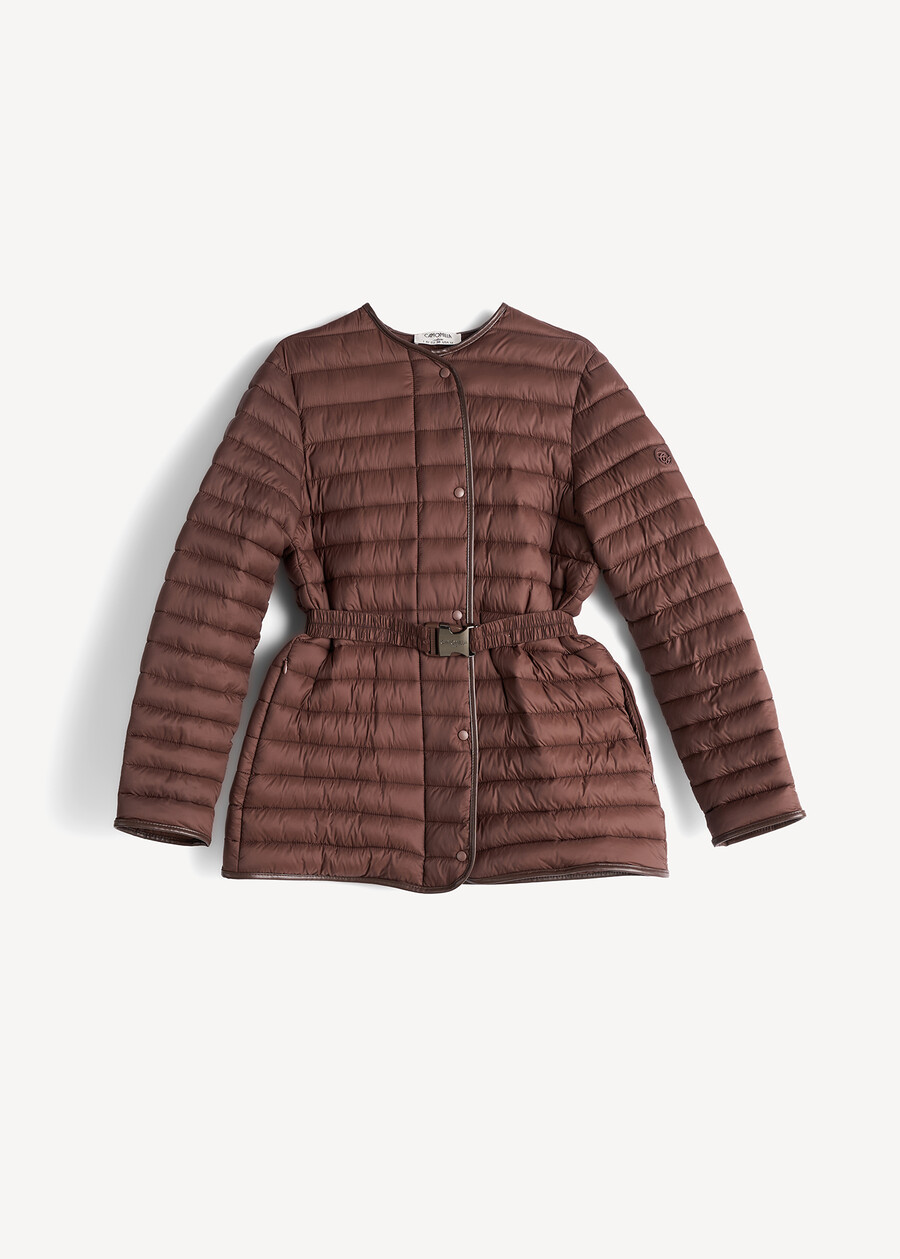 Park lightweight down jacket with belt MARRONEGRIGIO Woman , image number 9