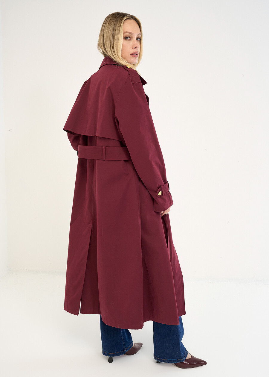 Thomas oversize trench coat ROSSO BORDEAUX Woman , image number 5