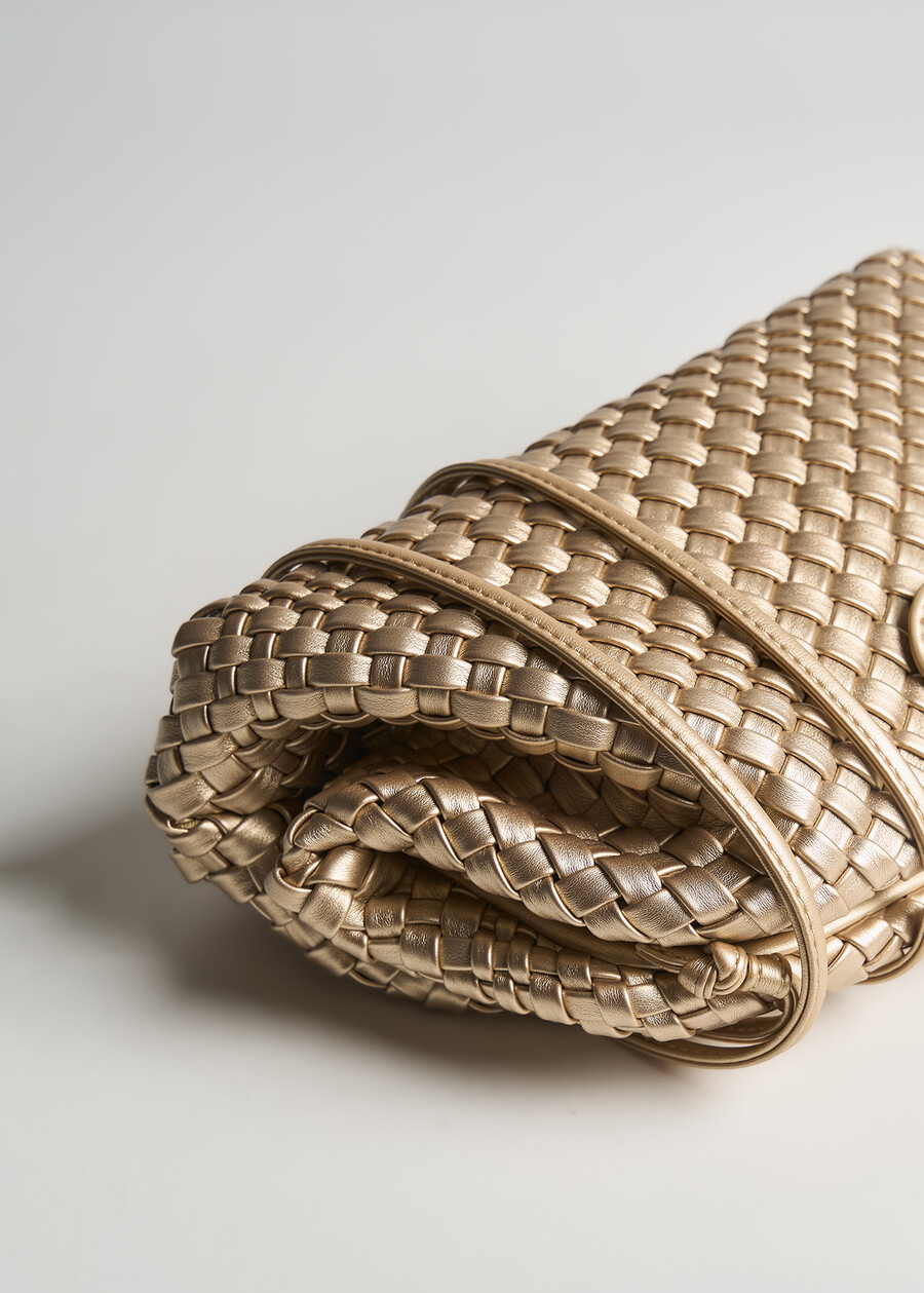 Brassina metallic leather pochette GOLD Woman , image number 4
