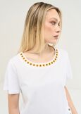 Sady embroidered cotton T-shirt BIANCO WHITE Woman image number 2