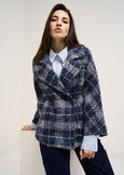 Carl checkered short coat BLU BLUE Woman image number 2
