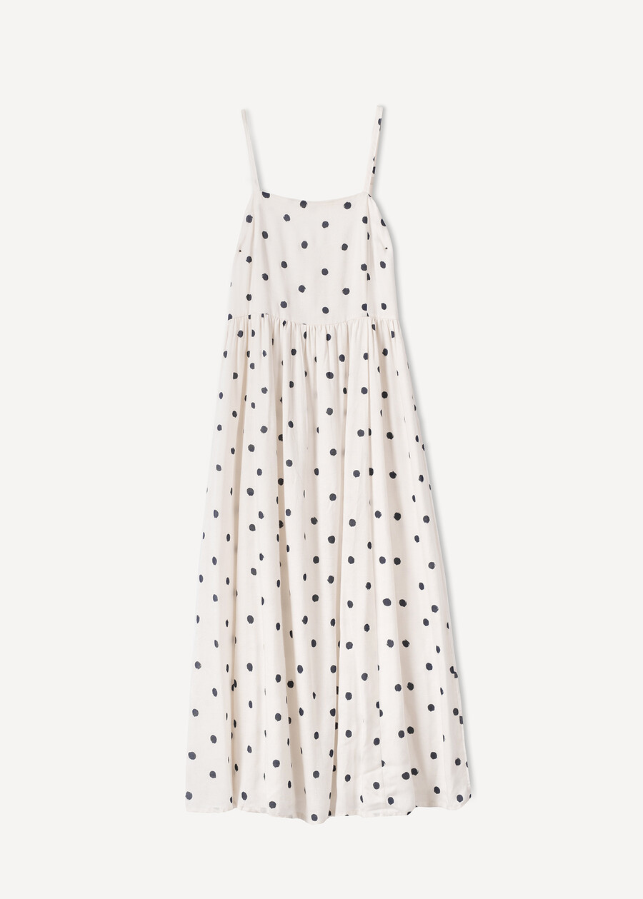 Arthur polka dot dress in linen blend BIANCO WHITE Woman , image number 5