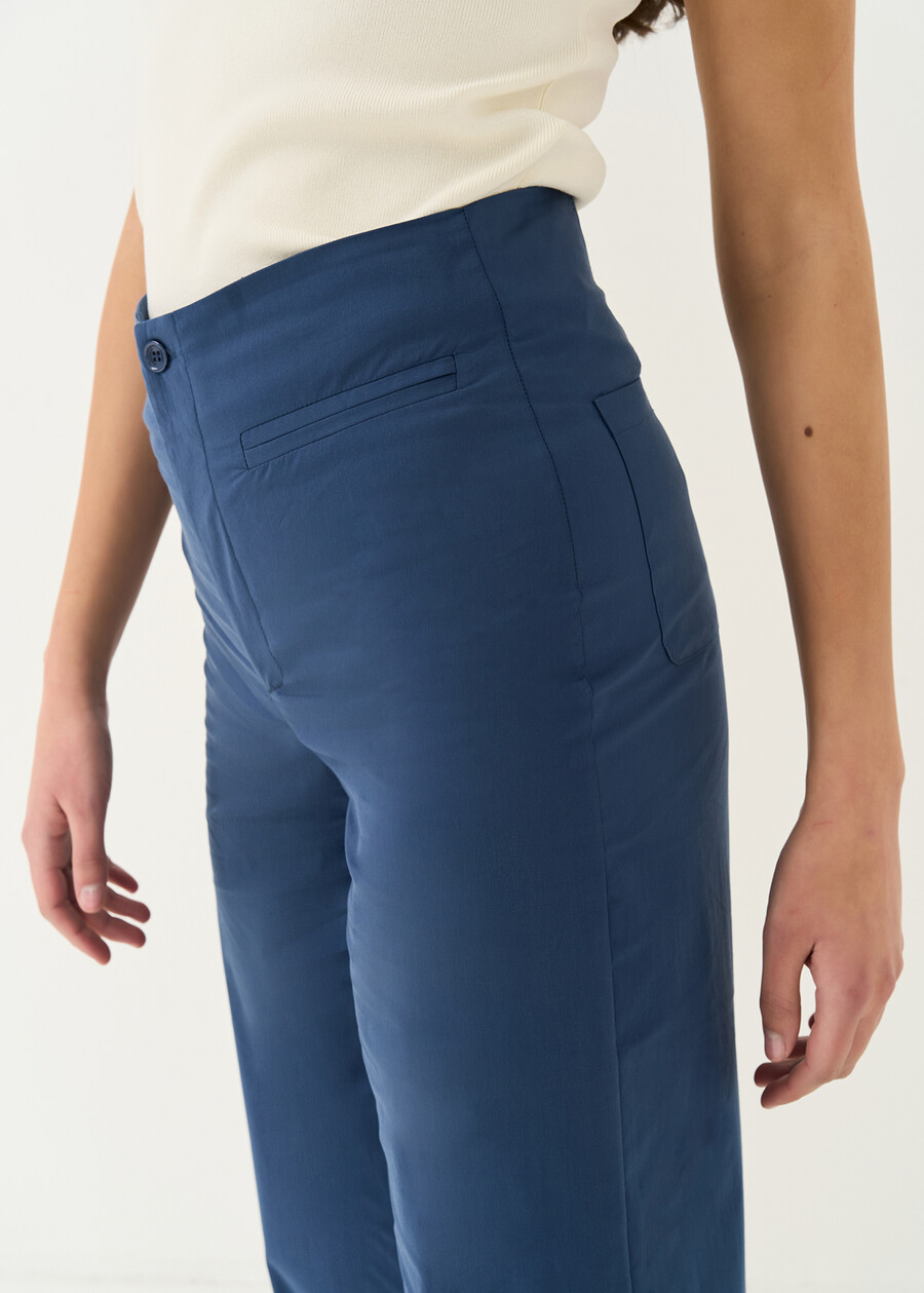 Paok wide-leg cotton trousers BLU AVION Woman , image number 4