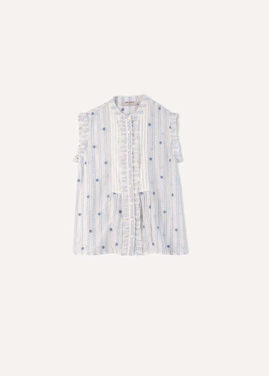 Cristallo shirt with ruffles BEIGE LATTE Woman , image number 5