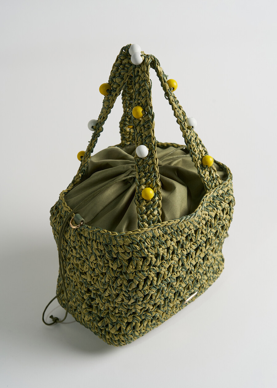 Barley woven paper shopping bag VERDEROSSO Woman , image number 2