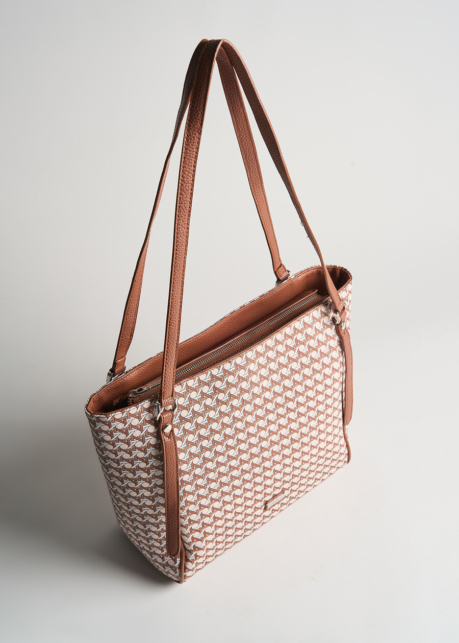 Bely woven print shopping bag MARRONE PIGNA Woman , image number 2