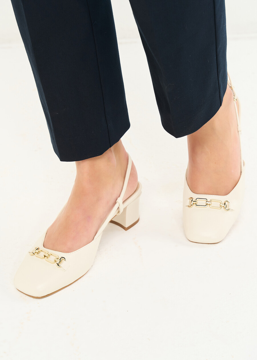Sissy medium heel slingbacks BEIGE LATTE Woman , image number 1