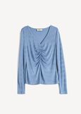 Suamy draped glossy long-sleeve top AZZURO AZZURRO Woman image number 4