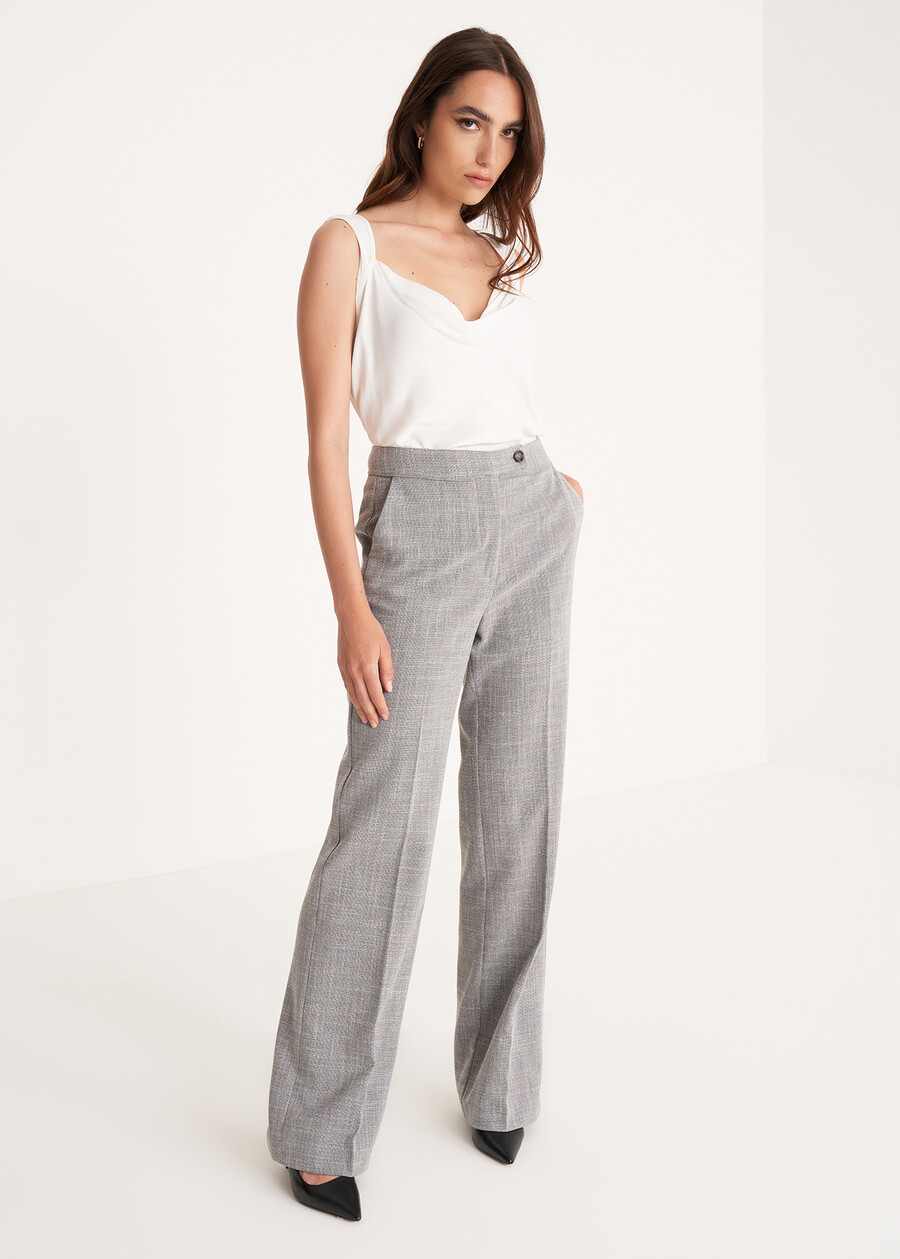 Giorgia cotton blend trousers GRIGIO GREYVERDE PAVONE Woman , image number 2