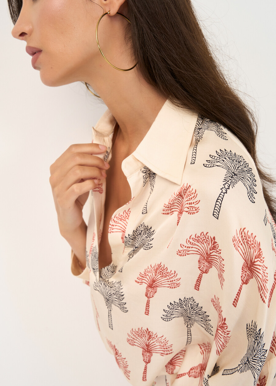 Cady V-neck maxi shirt BEIGE LATTE Woman , image number 3
