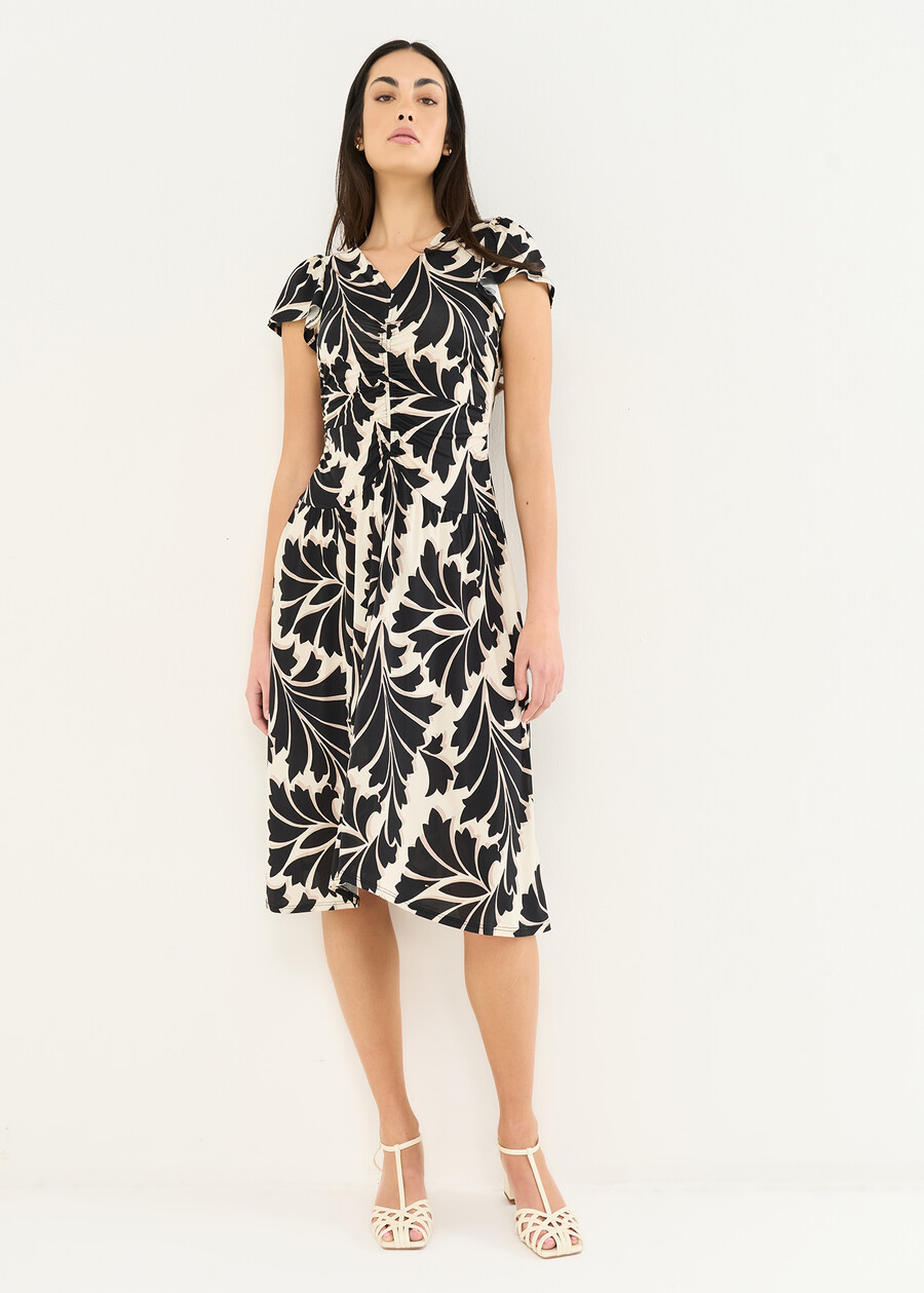 Alaska patterned midi dress BEIGE LATTE Woman , image number 2