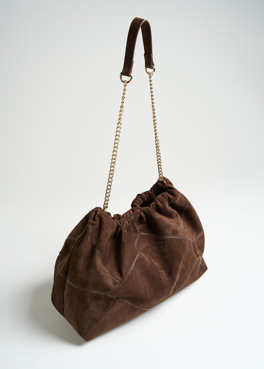Bayl faux-suede slouchy bag MARRONE Woman , image number 2