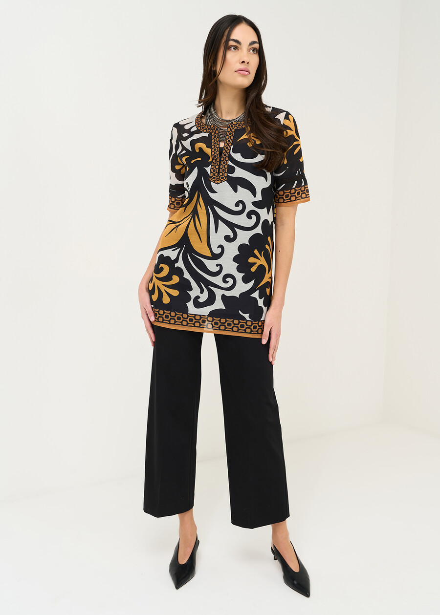 Breezy Kurta blouse with print BIANCO WHITE Woman , image number 4
