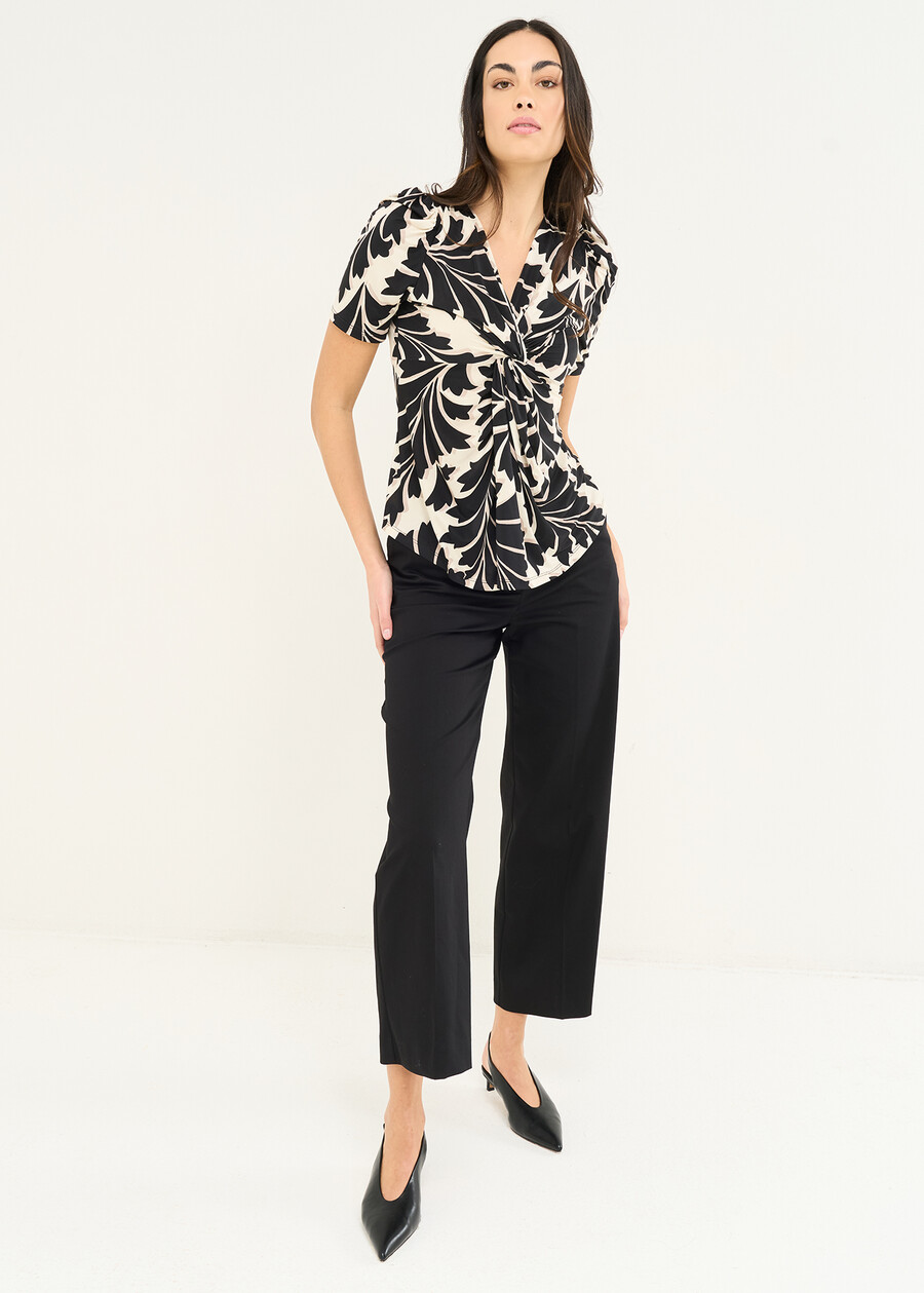 Sirya knotted front T-shirt BEIGE LATTE Woman , image number 4