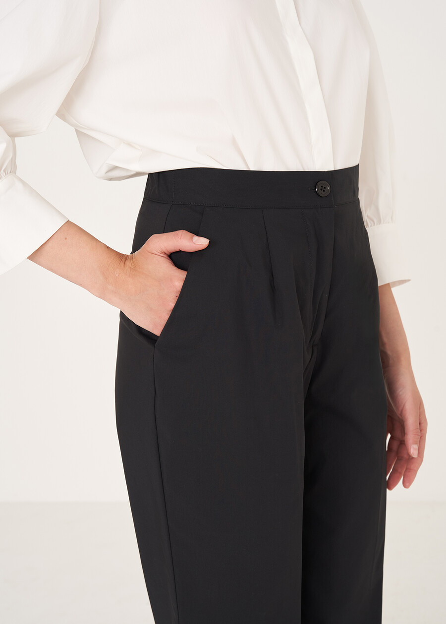 Piero cotton-blend trousers NERO BLACK Woman , image number 3