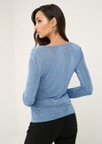 Suamy draped glossy long-sleeve top AZZURO AZZURRO Woman image number 3