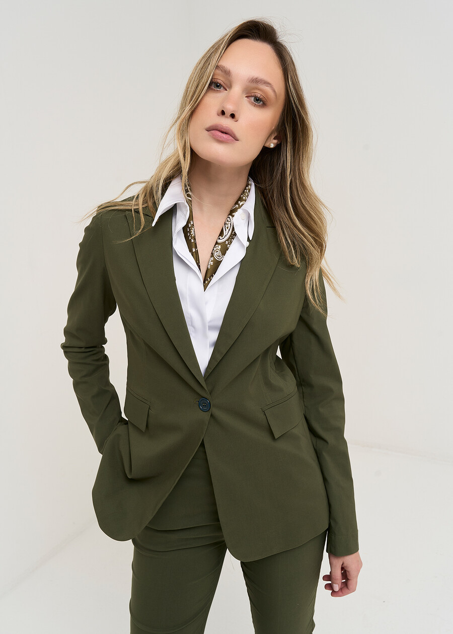 Gianna-A bengalina jacket VERDEBLU Woman , image number 1