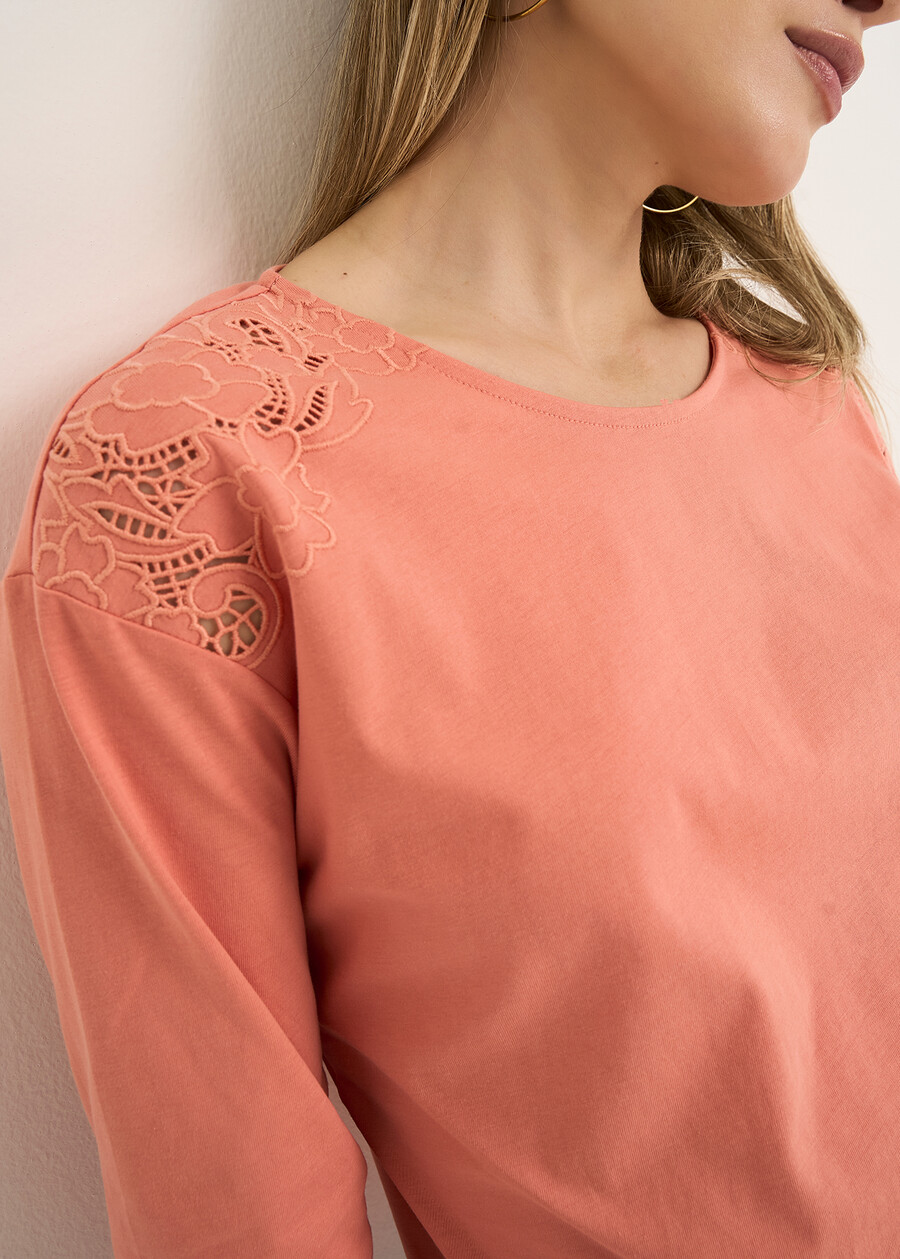 Sammy openwork embroidery T-shirt ARANCIONE Woman , image number 2
