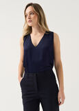 Tailer viscose top with lace VERDEBLU Woman image number 1