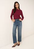 Mabel round-neck sweater ROSSO BORDEAUXCELESTE POLVERE Woman image number 5