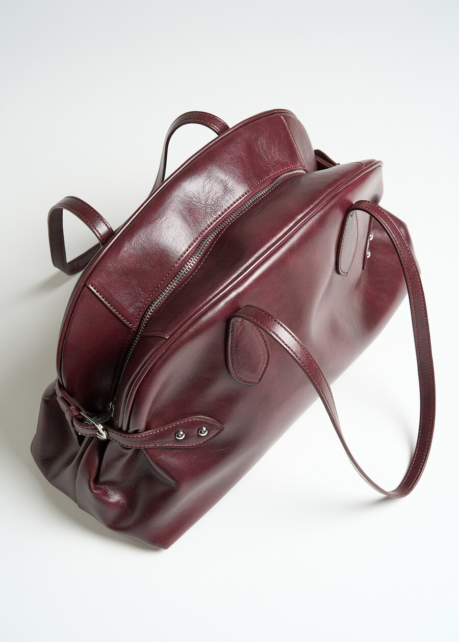 Bagary faux leather bowling bag ROSSO BORDEAUX Woman , image number 4
