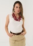 Tommy ribbed tank with trim BEIGE LATTE Woman image number 3