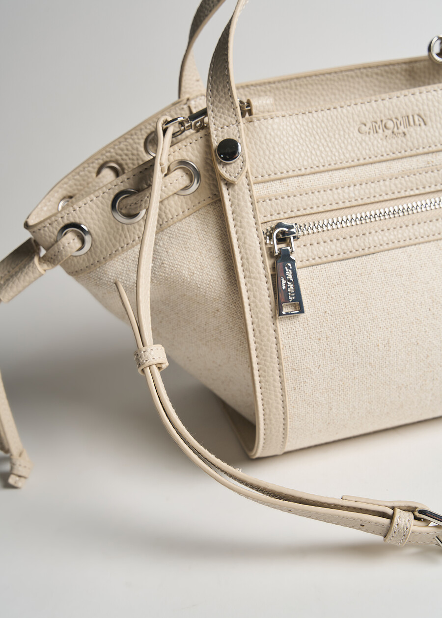 Brenda canvas and deer print bag BEIGE LATTE Woman , image number 3