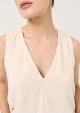 Tullio satin V-neck top ARANCIONEBEIGE Woman image number 3