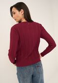Mabel round-neck sweater ROSSO BORDEAUXCELESTE POLVERE Woman image number 4
