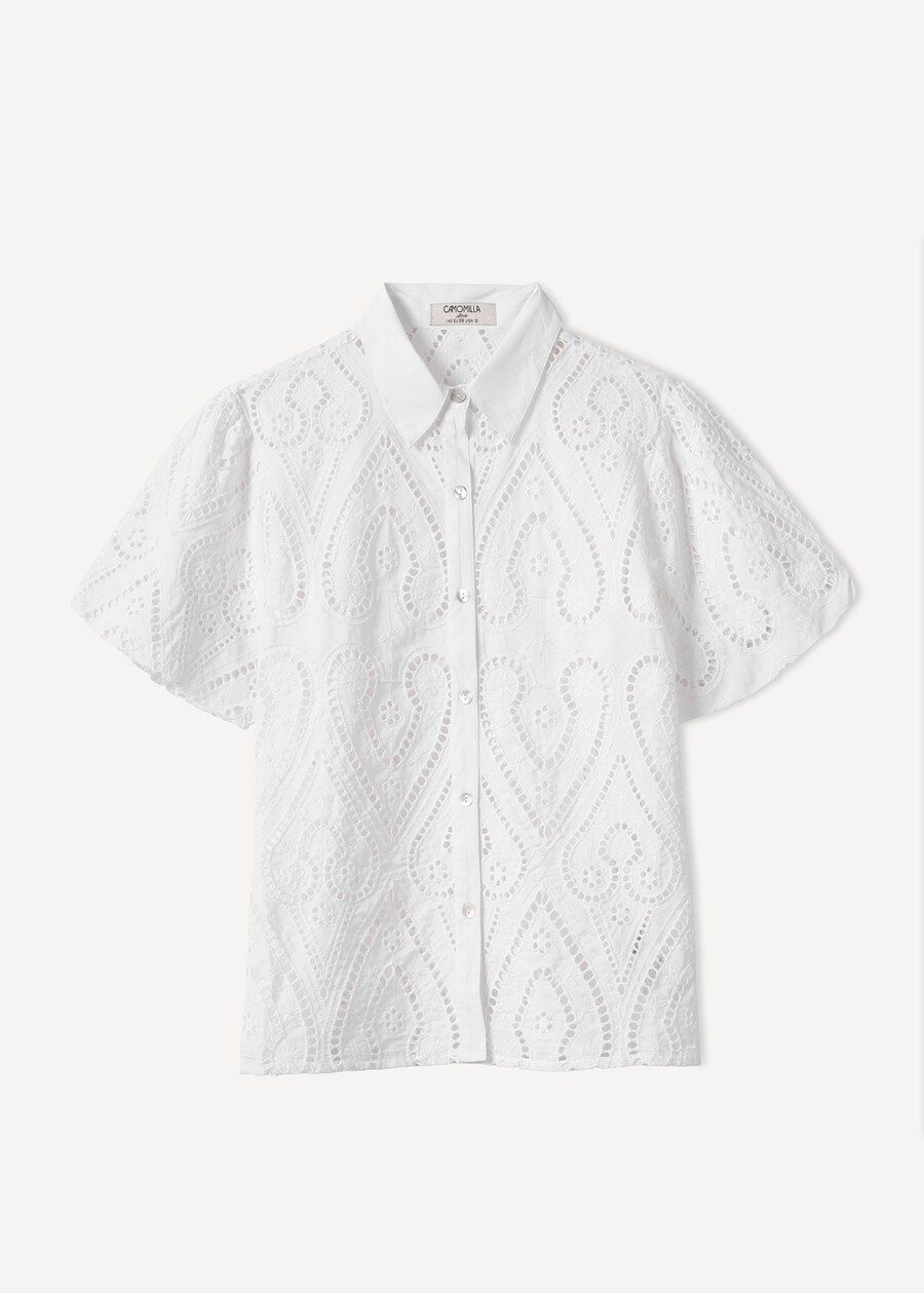 Cleopatra openwork shirt BIANCO WHITE Woman , image number 4