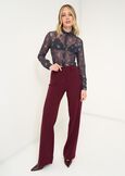 Giorgia pleated-texture trousers ROSSO BORDEAUXMARRONE Woman image number 1