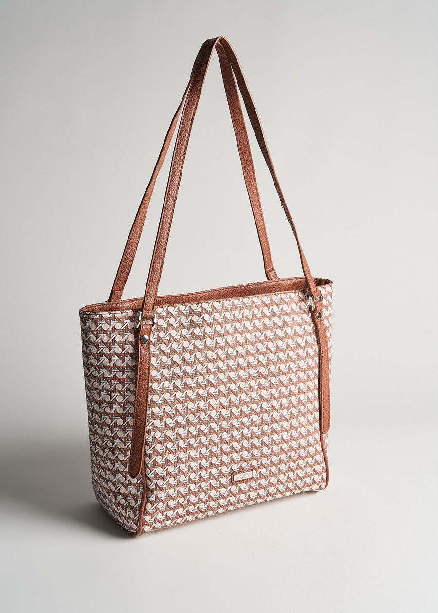 Bely woven print shopping bag MARRONE PIGNA Woman , image number 1