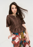 Calys shirt with jewel button MARRONE Woman image number 1