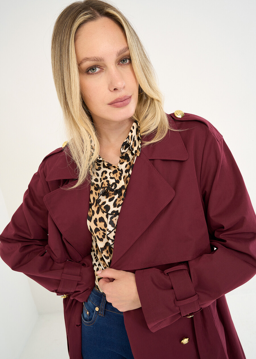 Thomas oversize trench coat ROSSO BORDEAUX Woman , image number 2
