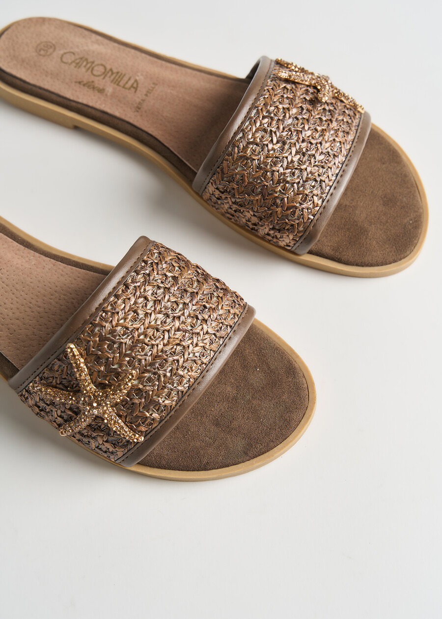 Sea Star low sandals with strass MARRONE Woman , image number 3
