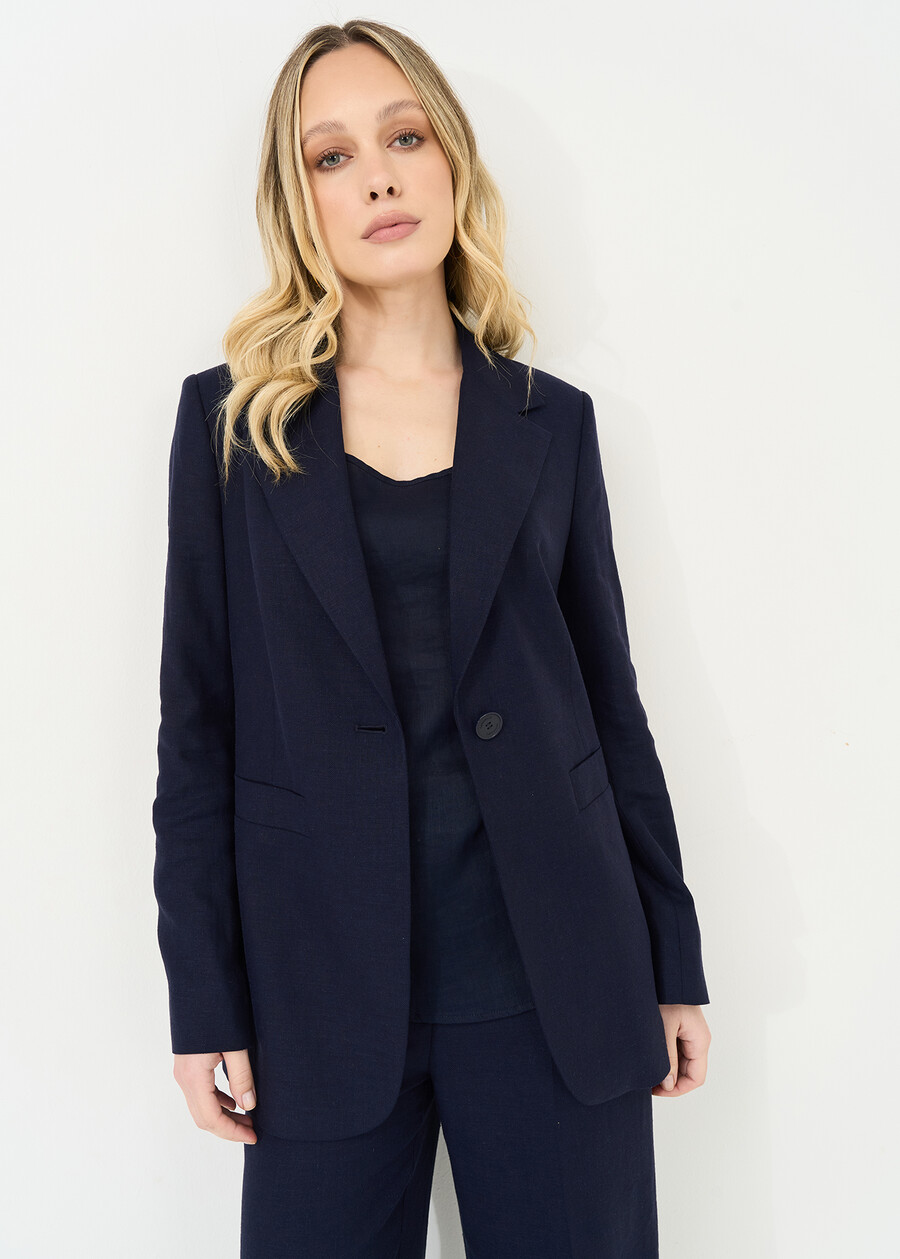 Geky single-breasted jacket MARRONEMABKSBLU Woman , image number 1