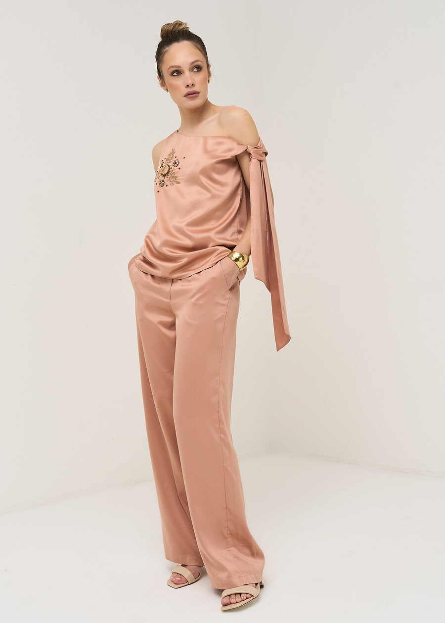 Thomas top with jewel embroidery ARANCIONE Woman , image number 4