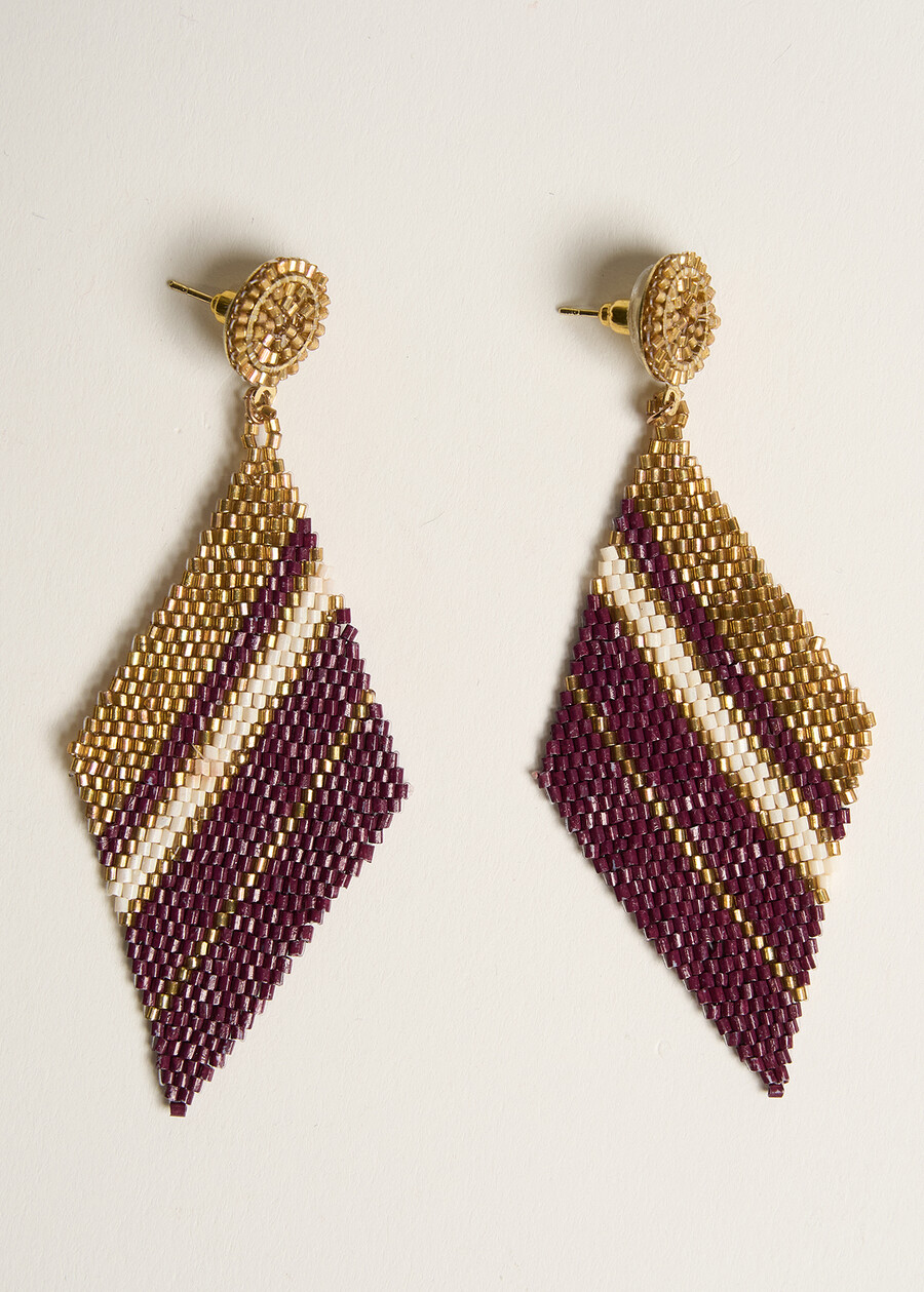 Gliz bicolour diamond mesh earrings ROSSO BORDEAUX Woman , image number 2