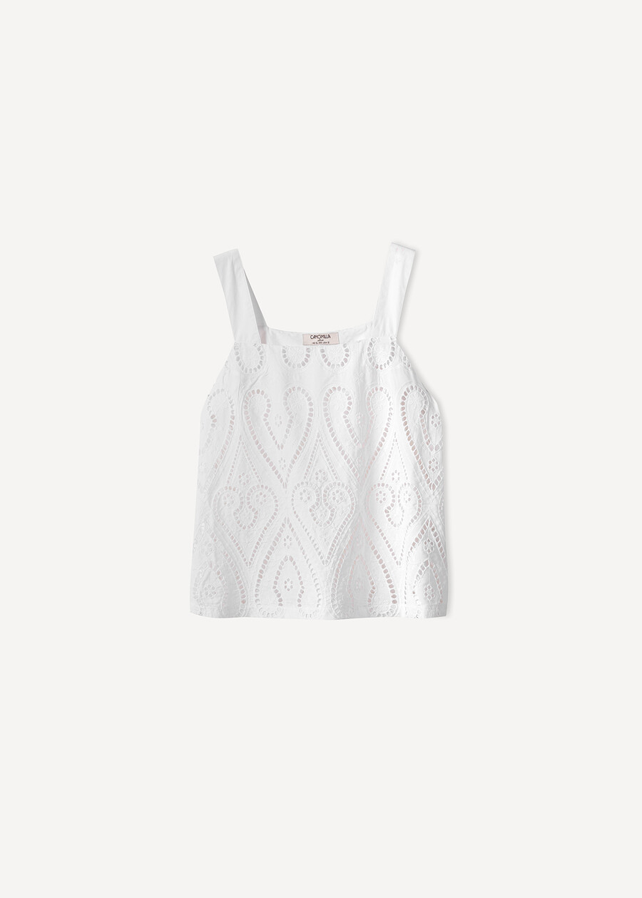 Tairon openwork top BIANCO WHITE Woman , image number 4