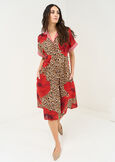 Amely midi dress in printed cotton ROSSO Woman image number 1