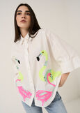 Chery flamingo embroidery shirt BIANCO WHITE Woman image number 1