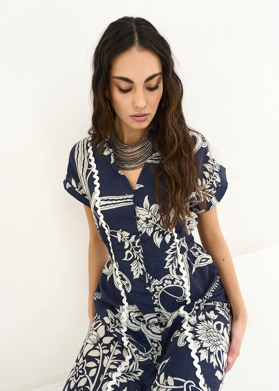 Agadir midi dress in printed cotton BLU Woman , image number 2