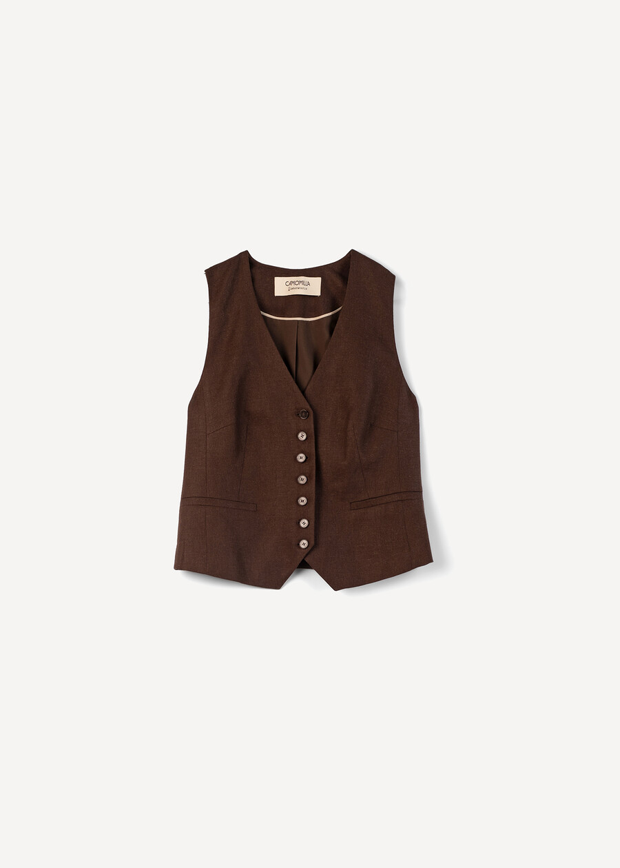 Gionny tailored vest MARRONEMABKS Woman , image number 5